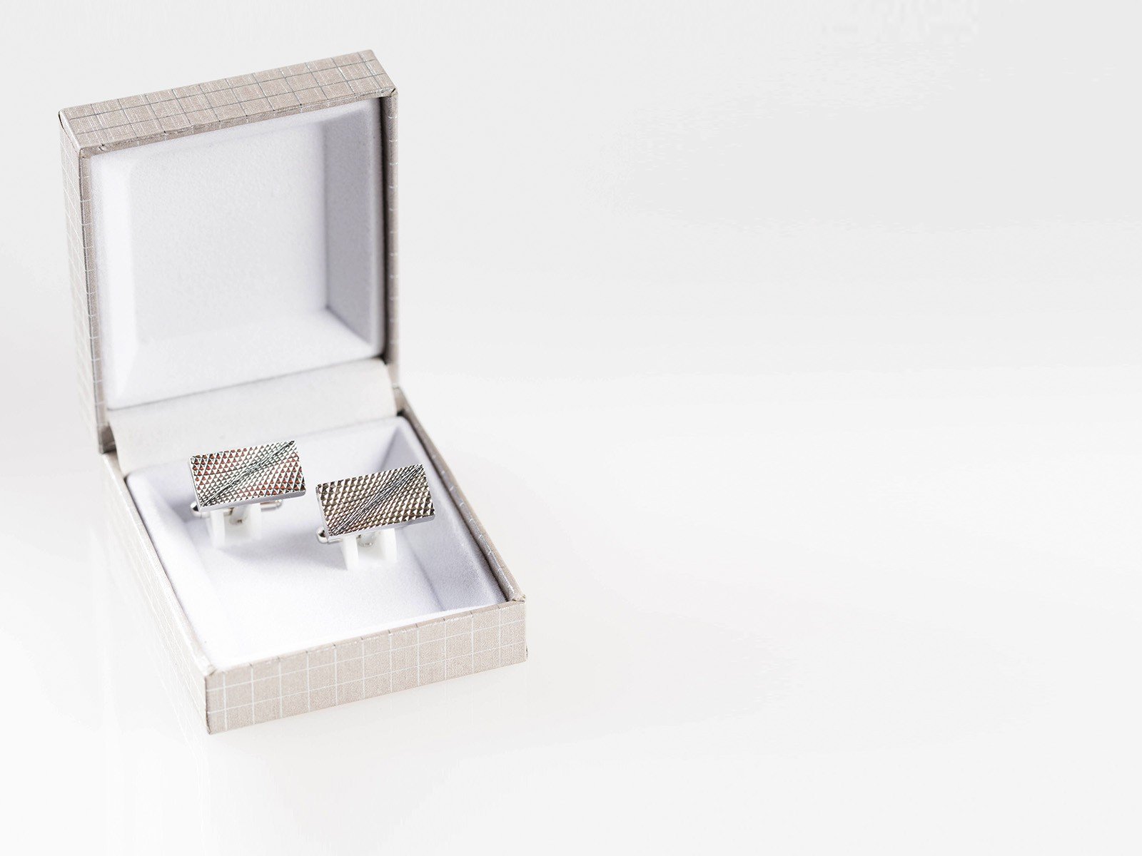 Silver Textured Cufflink