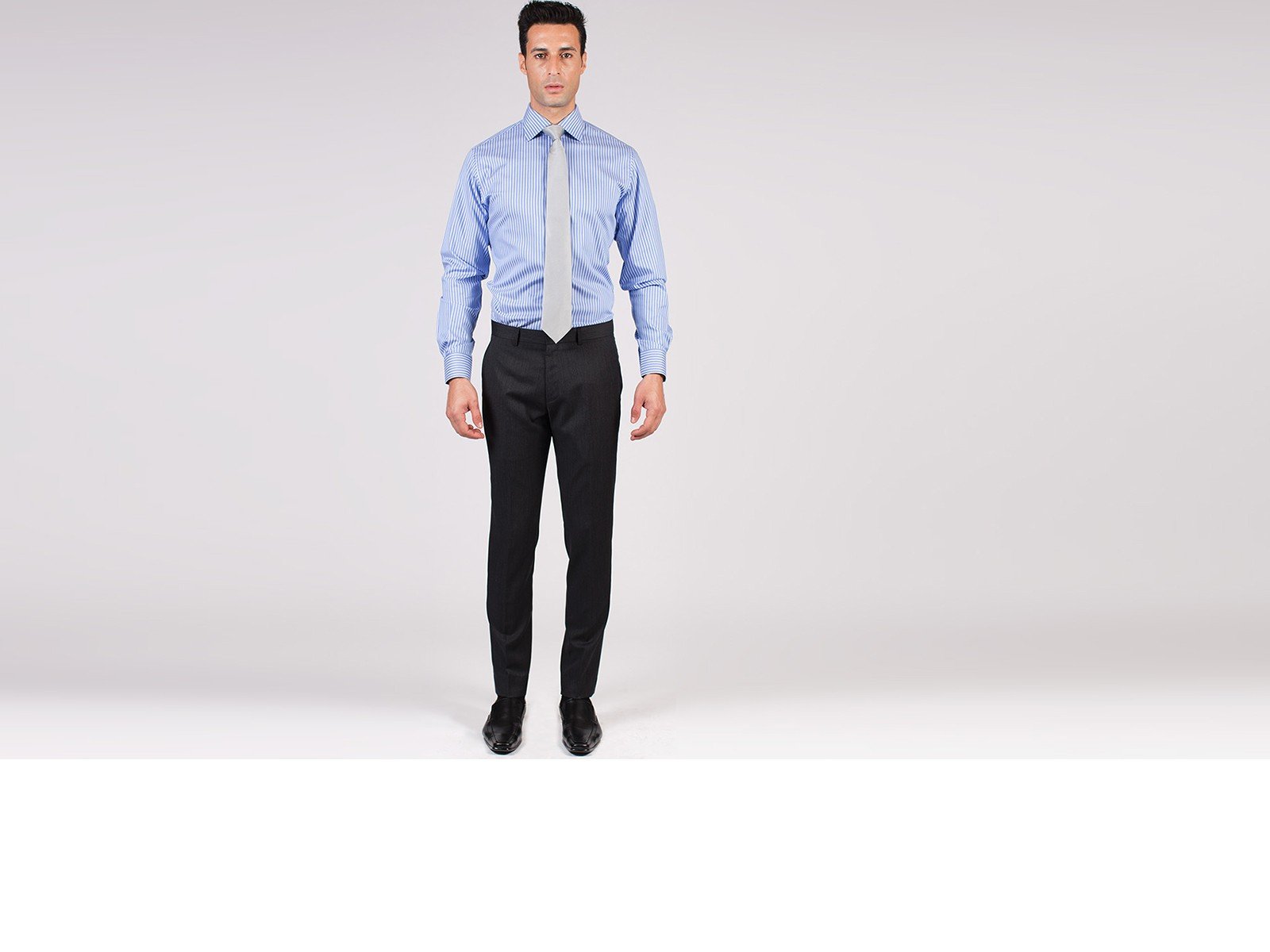 Premium Blue Pencil Stripe Custom Shirt