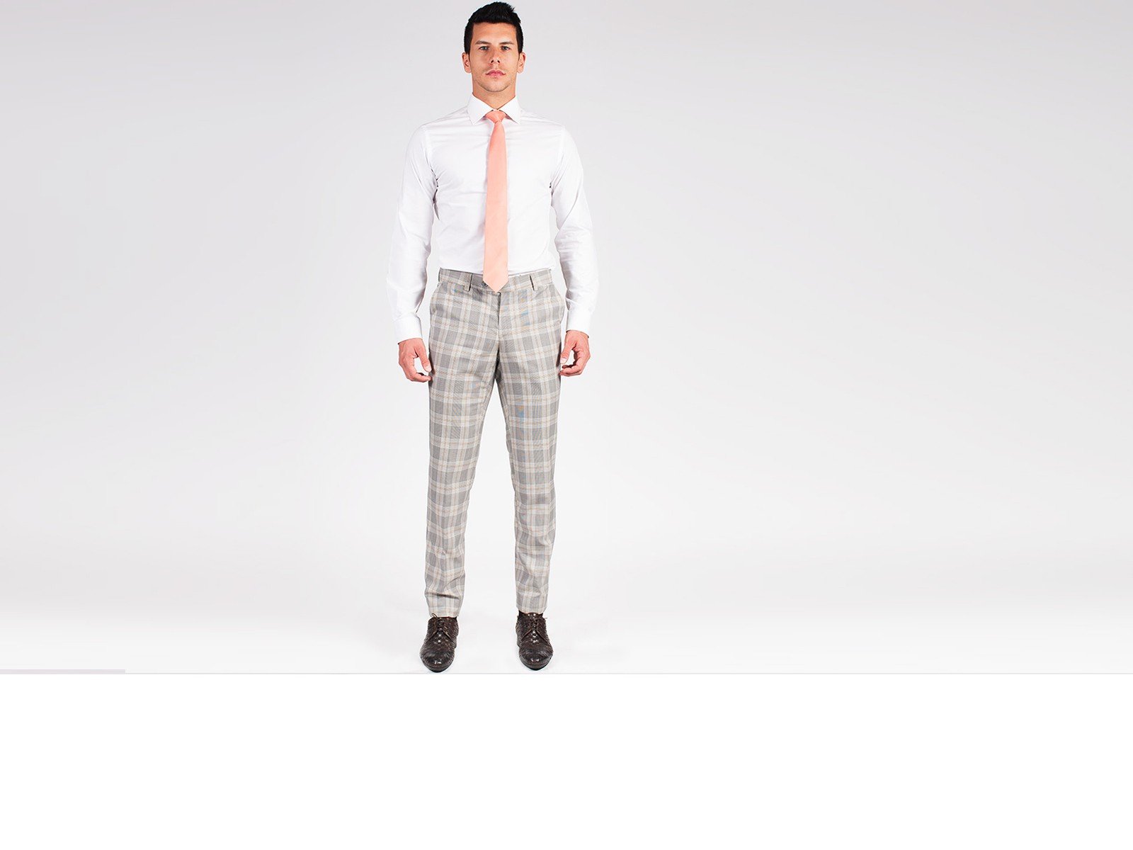 Light Grey Plaid Pants