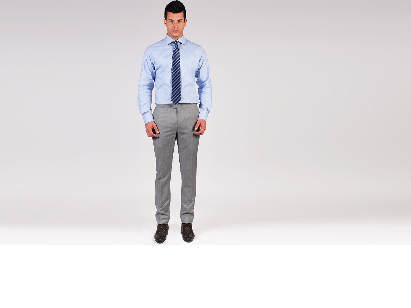Blue Pin Check Custom Shirt