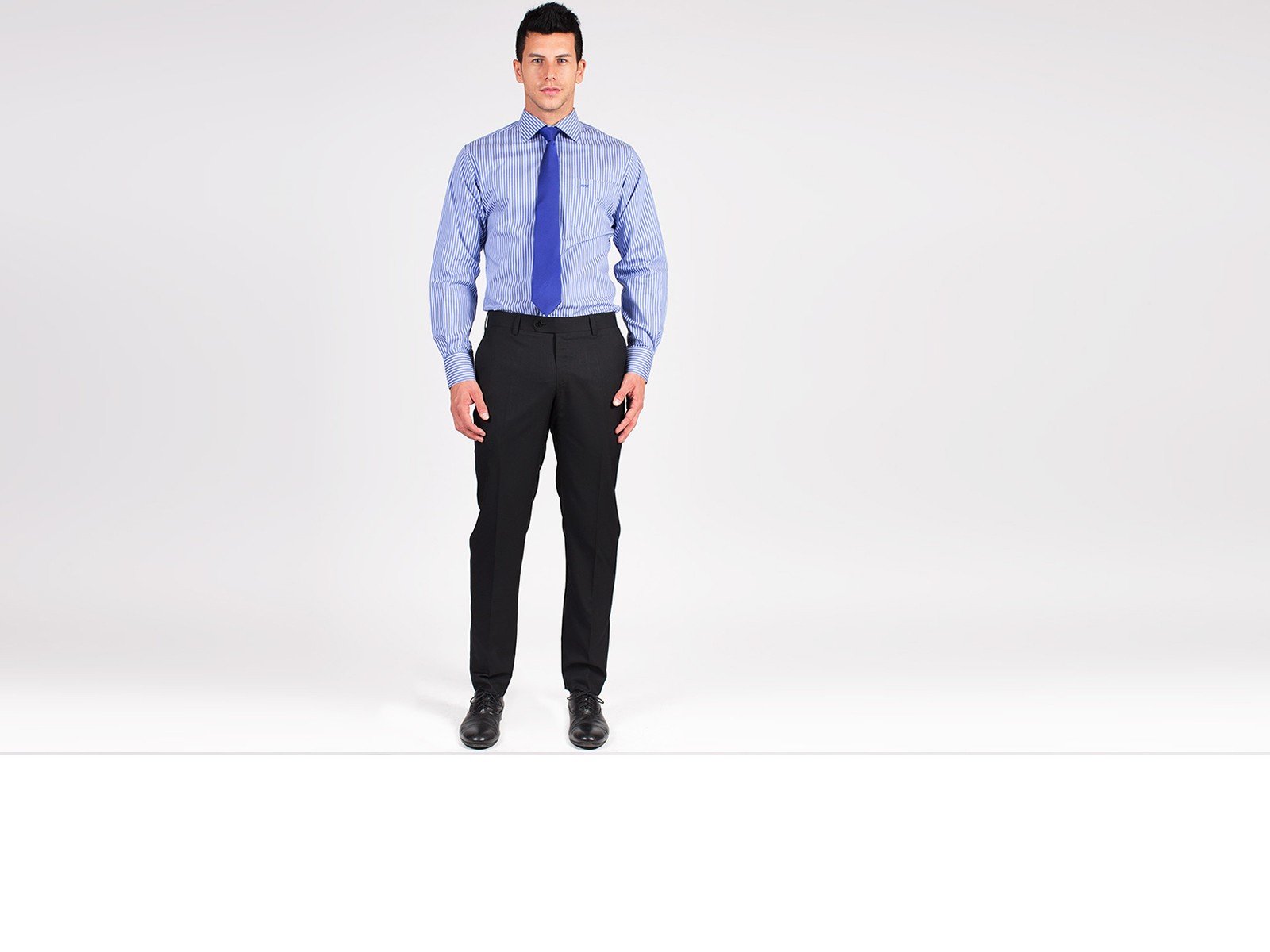 Cobalt Blue Pencil Stripe Custom Shirt