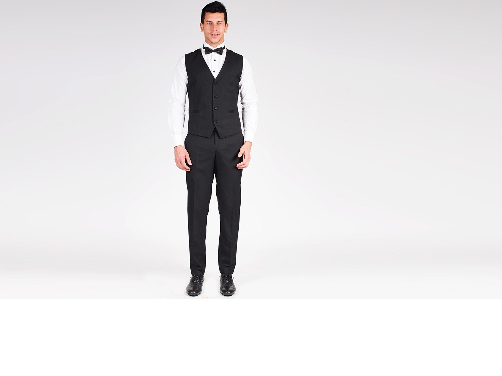 Classic V Neck Black Tuxedo Vest