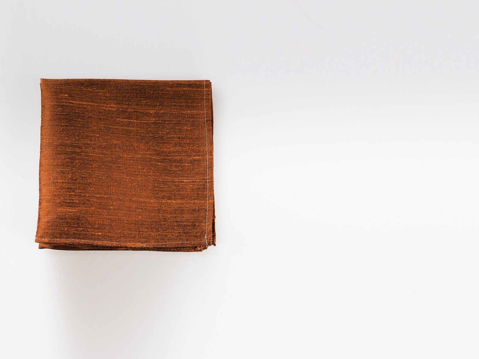 Brown Raw Silk Pocket Square