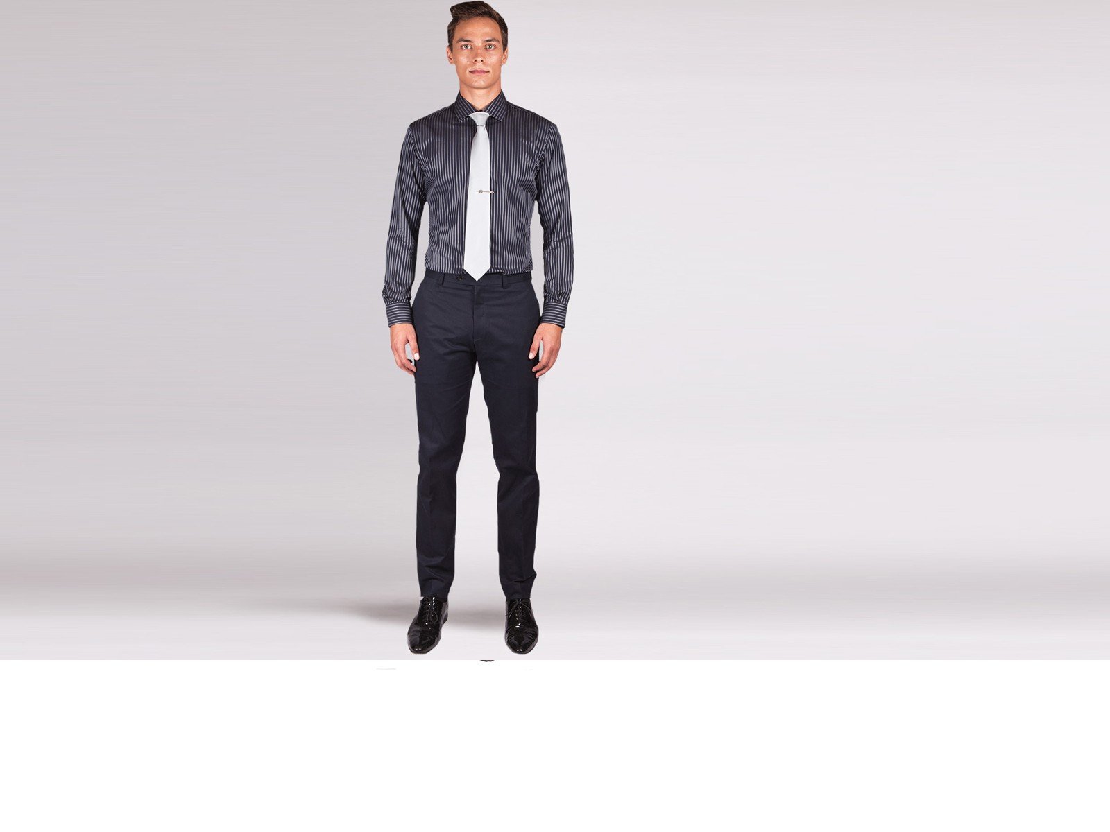 Premium Grey Pencil Stripe Custom Shirt