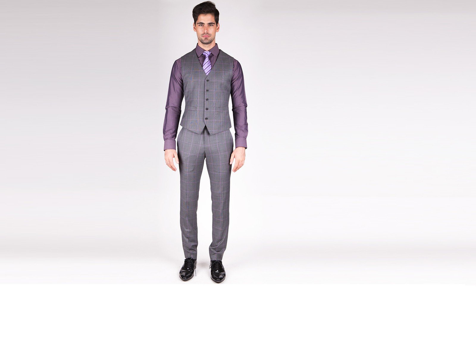 Grey Window Pane Vest