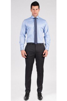 Premium Blue Herringbone Custom Shirt