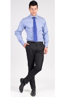 Cobalt Blue Pencil Stripe Custom Shirt
