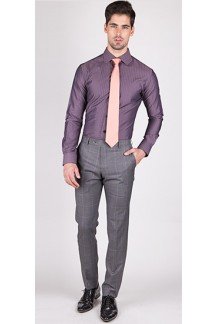Grey Window Pane Pants