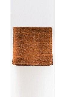 Brown Raw Silk Pocket Square