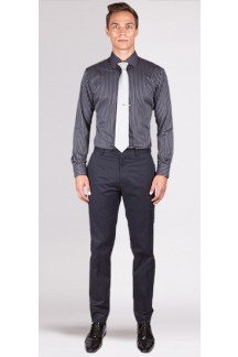 Premium Grey Pencil Stripe Custom Shirt