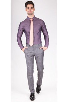 Premium Purple Herringbone Custom Shirt