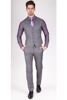 Grey Window Pane Vest