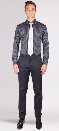 Premium Grey Pencil Stripe Custom Shirt