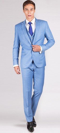 The Brosnan - Sky Blue 3 Piece Custom Suit
